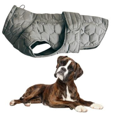 shumee Oblačila za velike pse, prešita, topla, odsevljiva, dežni plašč, XL 60 cm