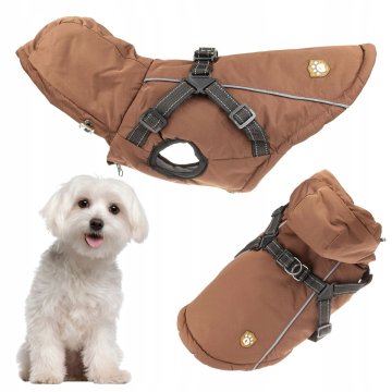 shumee Zimska pasja oblačila z OPRSNIKOM in kapuco, topla jakna 3 v 1, velikost L - NOV MODEL