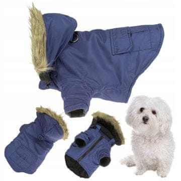 shumee Zimski pasji plašč, izoliran, vodoodporen, s snemljivo kapuco, velikost M