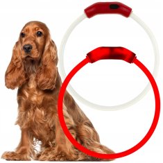 shumee LED ovratnica za psa, svetleča, polnilna USB, 40 cm