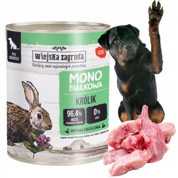 shumee Wiejska Zagroda mokra hrana za pse MONOPROTEIN ZAJEC brez žitaric 800g