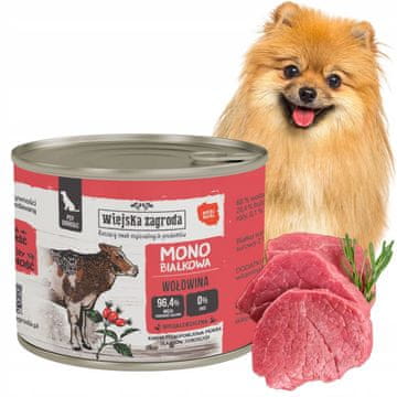 shumee Wiejska Zagroda mokra hrana za pse MONOPRENE BEEF brez žitaric 200g