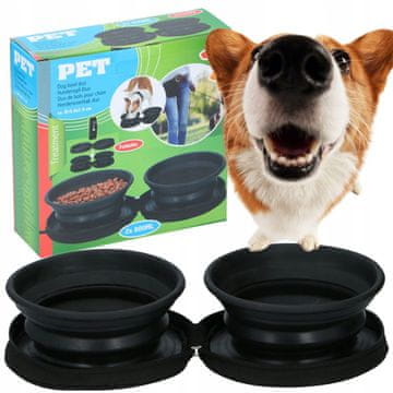 shumee Zložljive potovalne sklede za pse, 2 kosa.