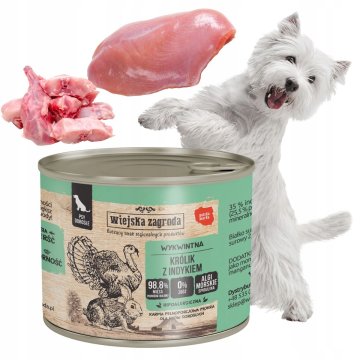 shumee Wiejska Zagroda mokra hrana za pse GOURMET ZAJEC S PURANJEM brez žitaric 200g