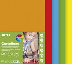 Apli Barvni papir A4 170 g - mešanica bogatih barv 50 kosov
