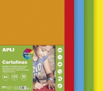 Apli Barvni papir A4 170 g - mešanica bogatih barv 50 kosov