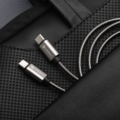 FORCELL USB kabel C na USB C Forcell F-Energy QC4.0 PD 3A 60W kovinski 1 m C237 srebrni