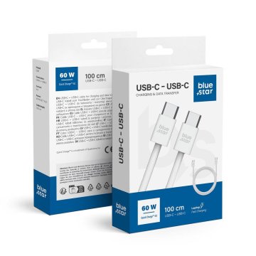 Blue Star USB kabel C na USB C Blue Star 6A 60W QC4.0 1 m Q28 bel