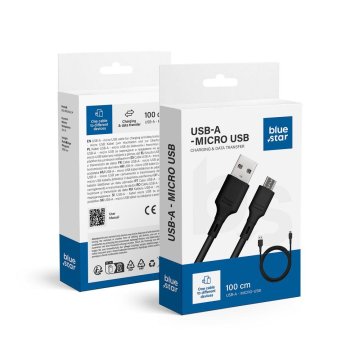 Blue Star USB kabel A na Micro USB Blue Star 2A 1 m DC-001AM2.0 črn