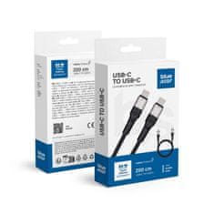 Blue Star USB C kabel za USB C Blue Star 3A 60W PD QC4.0 s pleteno ovojnico 2 m TFK-DC-004 črn