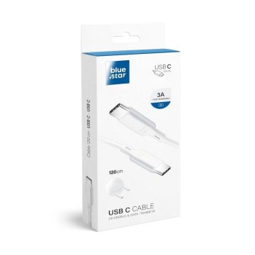 Blue Star USB kabel C na USB C Blue Star 3A 1,2 m bel