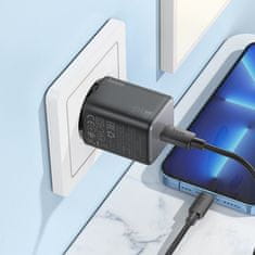 Hoco Mrežni polnilnik za telefon Hoco USB C QC PD 20W + kabel USB C za Lightning N40 črn