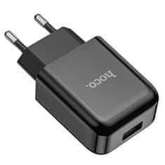 Hoco Mrežni polnilnik za telefon Hoco USB A 2A N2 črn