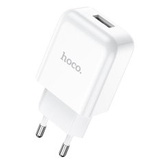 Hoco Mrežni polnilnik za telefon Hoco USB A 2A N2 bel