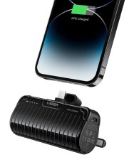 VEGER VEGER powerbank 5000 mAh z vgrajenim priključkom Lightning PlugOn PD QC3.0 2,4A 20W W0558P črn