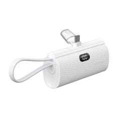 FORCELL Powerbank Forcell F-Energy Power Plug F5K3 PD 20W 5000 mAh z vgrajenim priključkom USB C, bela