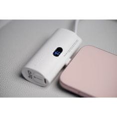 FORCELL Powerbank Forcell F-Energy Power Plug F5K3 PD 20W 5000 mAh z vgrajenim priključkom Lightning, bela