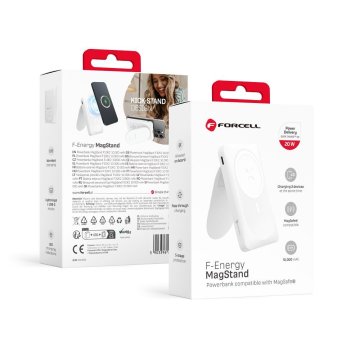 FORCELL Powerbank združljiv z MagSafe Forcell F-Energy MagStand F10K2 QC3.0 PD 5A 20W 10000 mAh bel