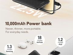 VEGER VEGER powerbank 10000 mAh z vgrajenimi kabli tipa C / Lightning PD QC3.0 2A 22,5W C11 (W1170) črn