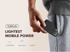 VEGER VEGER powerbank 10000 mAh z vgrajenimi kabli tipa C / Lightning PD QC3.0 2A 22,5W C11 (W1170) črn