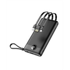 VEGER VEGER powerbank 10000 mAh z vgrajenimi kabli Micro USB / Tip C / Lightning C10 (W1116) črn
