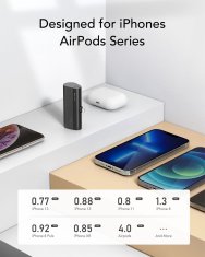 VEGER VEGER powerbank 5000 mAh z vgrajenim priključkom Lightning PD QC3.0 3A 20W PlugOn (W0556P) črn