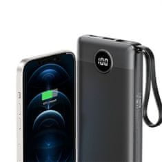 VEGER VEGER powerbank 10000 mAh z vgrajenimi kabli Micro USB / Tip C / Lightning C10 (W1116) črn