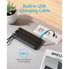 VEGER VEGER powerbank 10000 mAh z vgrajenimi kabli Micro USB / Tip C / Lightning C10 (W1116) črn