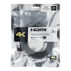 OEM HDMI kabel za HDMI 4K 60Hz High Speed z Ethernetom, različica 2.0 BLISTER 3 m črn