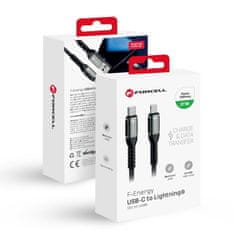 FORCELL USB kabel C na Lightning Forcell F-Energy PD 3A 27W Cafule 1,2 m C259 črn