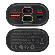 FORCELL Powerbank Forcell F-Energy F10K4 PD QC3.0 3A 22,5W 10000 mAh združljiv z Apple Watch črn
