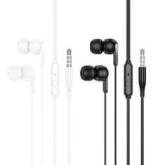 Hoco Slušalke z žico Jack 3,5 mm Hoco M124 bele