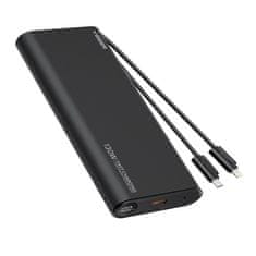 VEGER VEGER powerbank 25000 mAh z vgrajenimi kabli tipa C / Lightning PD 130W TCE130 (W2503) črn