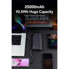 VEGER VEGER powerbank 25000 mAh z vgrajenimi kabli tipa C / Lightning PD 130W TCE130 (W2503) črn