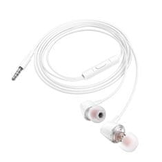Hoco Slušalke z žico Jack 3,5 mm Hoco M107 bele