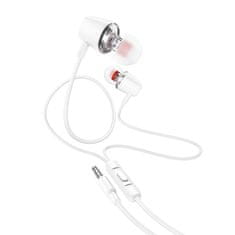 Hoco Slušalke z žico Jack 3,5 mm Hoco M107 bele