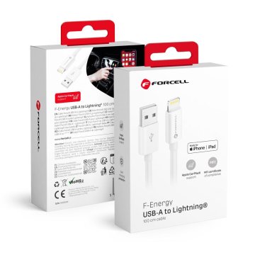 FORCELL USB kabel A na Lightning Forcell F-Energy MFi 2,4A 12W 1 m C703 bel