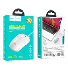 Hoco Žična miška Hoco USB A 1600 dpi 1,5 m GM13 bela