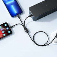 VEGER VEGER kabel 3v1 USB A na Lightning / Tip C / Micro USB 2A 12W V303 1,2 m črn