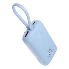 VEGER VEGER powerbank 10000 mAh z vgrajenimi kabli tipa C / Lightning PD QC3.0 35W K1 (W1188) modra