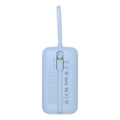 VEGER VEGER powerbank 10000 mAh z vgrajenimi kabli tipa C / Lightning PD QC3.0 35W K1 (W1188) modra