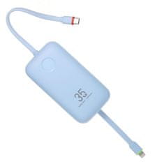 VEGER VEGER powerbank 10000 mAh z vgrajenimi kabli tipa C / Lightning PD QC3.0 35W K1 (W1188) modra