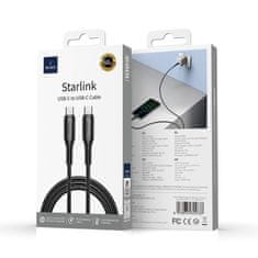 WiWU WiWU - USB kabel serije Starlink Wi-C043E USB C na USB C 30W - črn