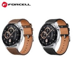 FORCELL Pasek za Samsung Galaxy Watch Forcell F-Design FS21 z luknjami iz umetnega usnja, 22 mm, črn