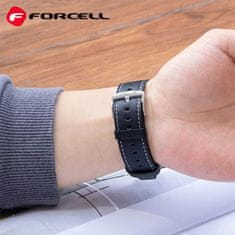FORCELL Pasek za Samsung Galaxy Watch Forcell F-Design FS21 z luknjami iz umetnega usnja, 22 mm, črn