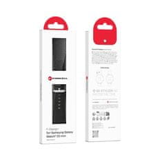 FORCELL Pasek za Samsung Galaxy Watch Forcell F-Design FS21 z luknjami iz umetnega usnja, 20 mm, črn