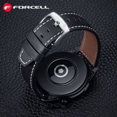 FORCELL Pasek za Samsung Galaxy Watch Forcell F-Design FS21 z luknjami iz umetnega usnja, 22 mm, črn