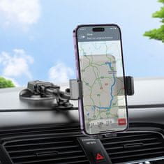 Hoco Univerzalni avtomobilski držalo za telefon Hoco za vetrobransko steklo / armaturno ploščo H27 črno