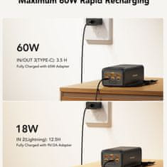 VEGER VEGER powerbank 56000 mAh PD QC3.0 5A 130W Tank Boost (W5001C) črn