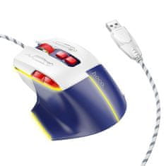 Hoco Žična igralna miška Hoco USB A 3600 dpi GM31 belo-modra